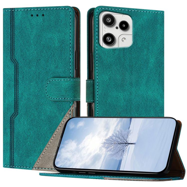 For Nothing Phone 3a Lite Color Matching Buckle Clasp Vegan Leather Phone Case(Green)