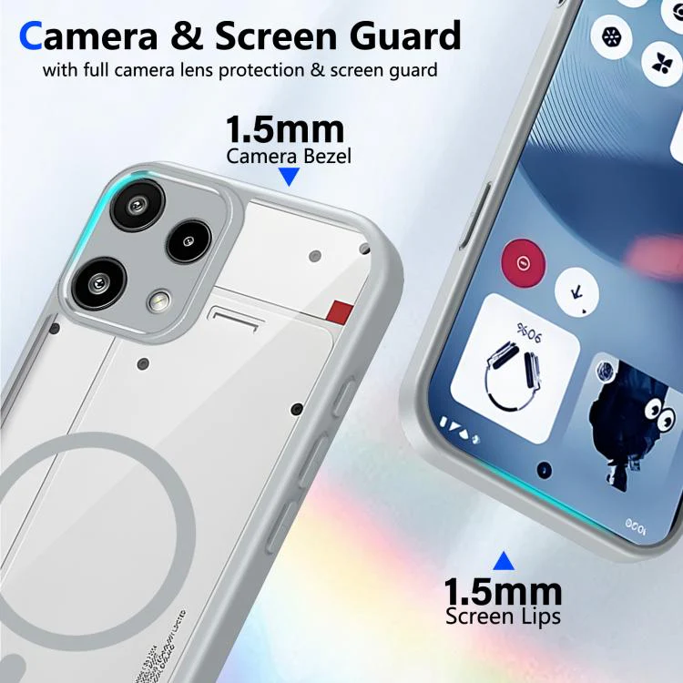For Nothing Phone 3a Lite Matte PC Skin-feel Magnetic Shockproof Phone Case(Grey) - Image 4