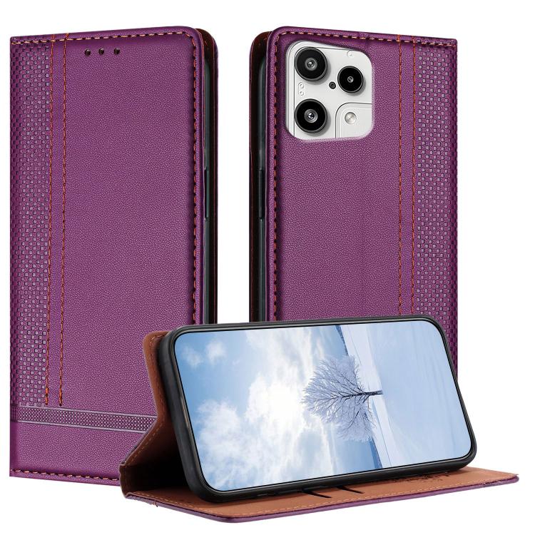 For Nothing Phone 3a Lite Stitching Design Scratch-Resistant Vegan Leather Phone Case(Purple)
