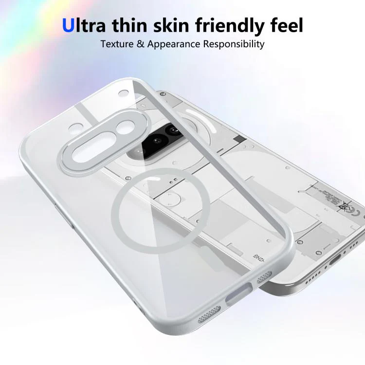 For Nothing Phone 3a Matte PC Skin-feel Magnetic Shockproof Phone Case(Grey) - Image 3
