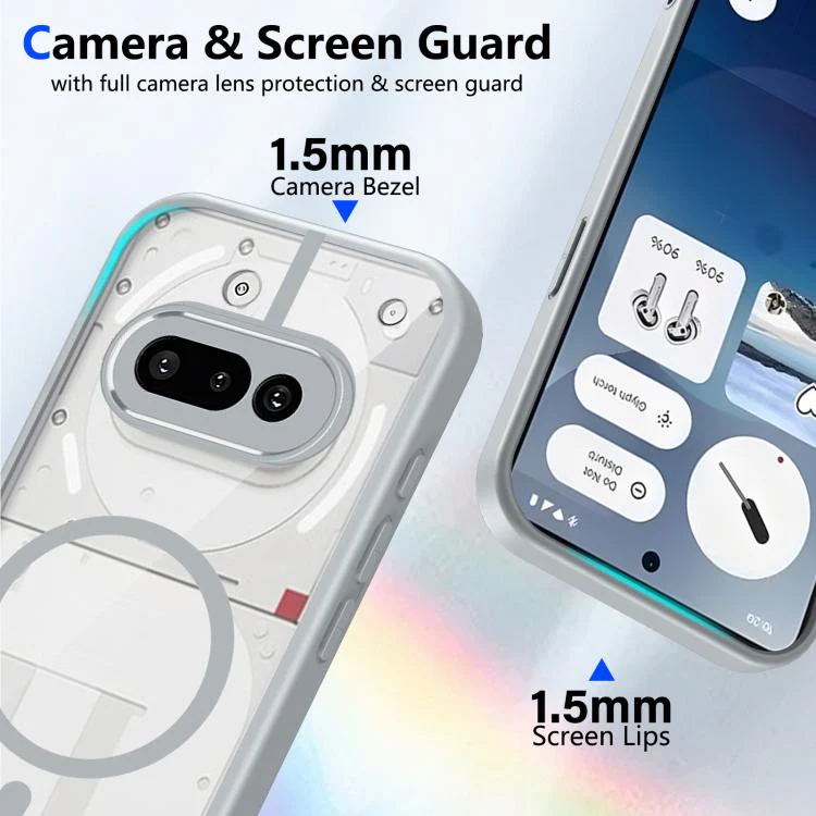 For Nothing Phone 3a Matte PC Skin-feel Magnetic Shockproof Phone Case(Grey) - Image 4