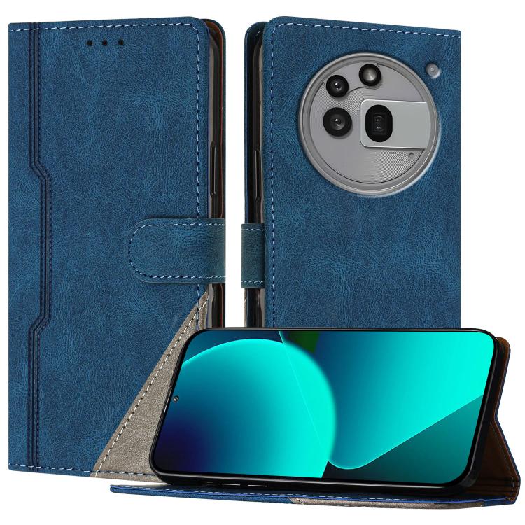 For Nothing Phone 3a Pro Color Matching Buckle Clasp Vegan Leather Phone Case(Blue)