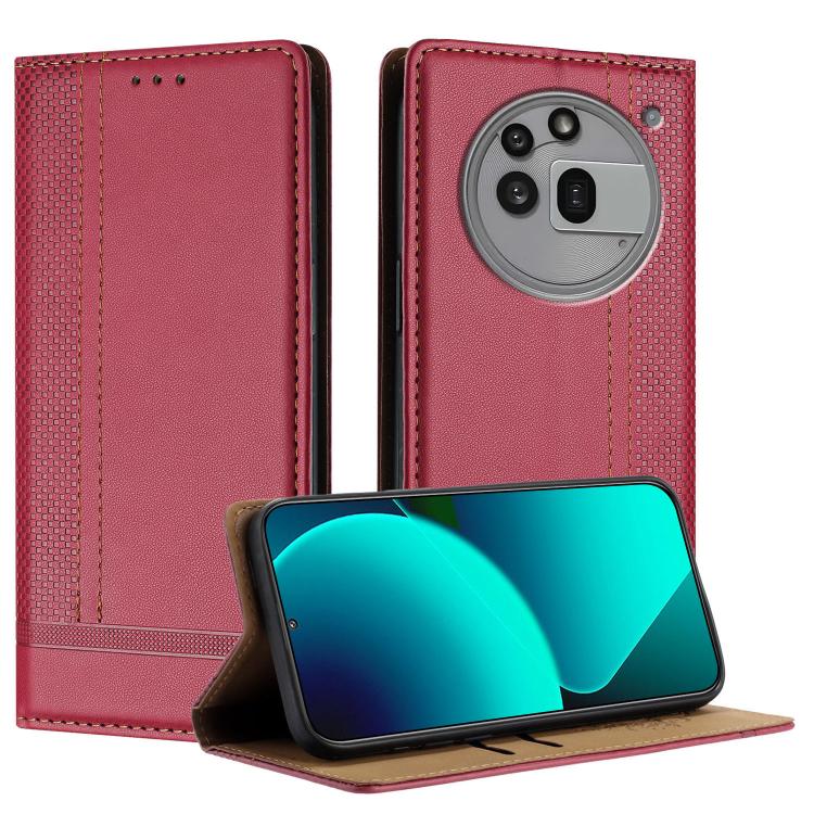 For Nothing Phone 3a Pro Stitching Design Scratch-Resistant Vegan Leather Phone Case(Red)