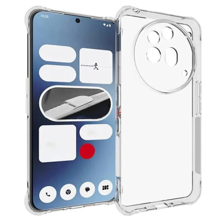 For Nothing Phone 3a Pro WANLONFENG Transparent Four-Corner Shockproof TPU Phone Case with 2pcs Screen Films(Transparent) - Image 2