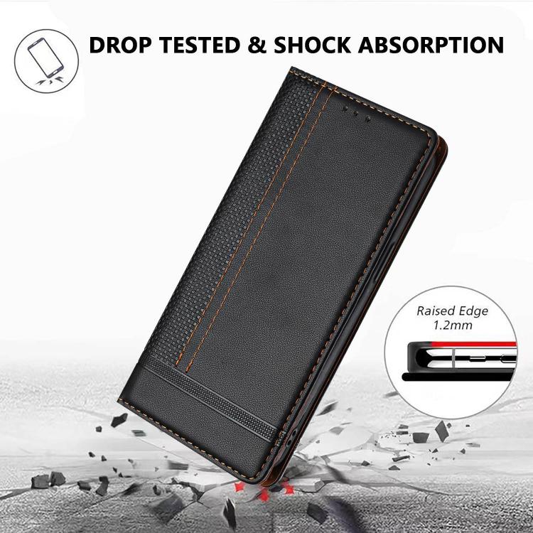 For Nothing Phone 3a Stitching Design Scratch-Resistant Vegan Leather Phone Case(Black) - Image 7