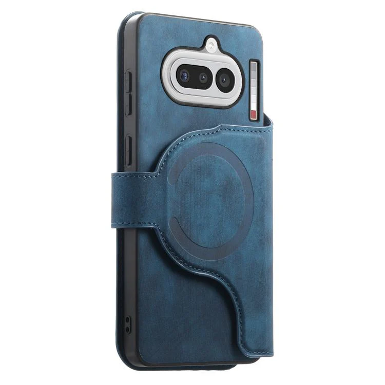 For Nothing Phone 4a CaseNeo MagSafe RFID Anti-theft Retro Leather Phone Case(Blue) - Image 3