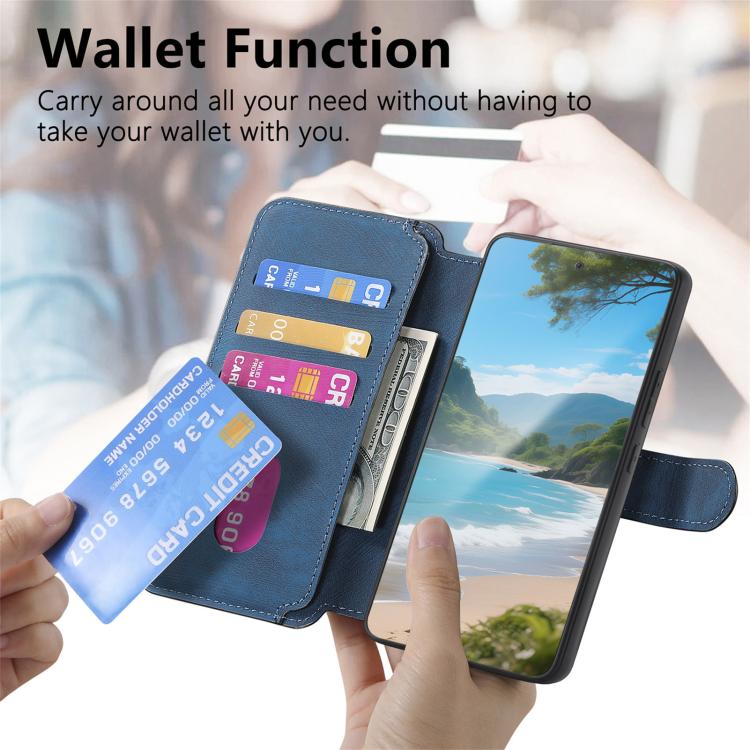 For Nothing Phone 4a CaseNeo MagSafe RFID Anti-theft Retro Leather Phone Case(Blue) - Image 8