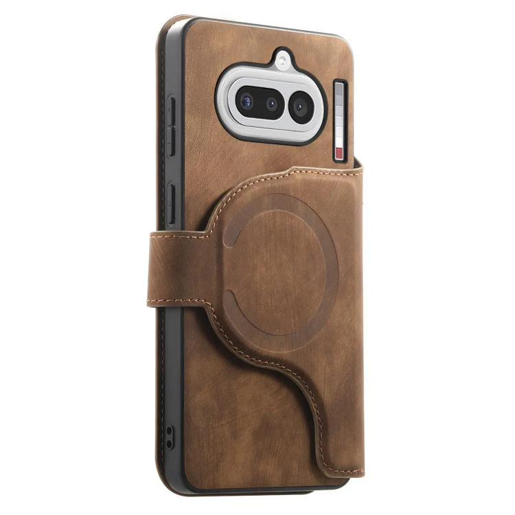 For Nothing Phone 4a CaseNeo MagSafe RFID Anti-theft Retro Leather Phone Case(Brown) - Image 3