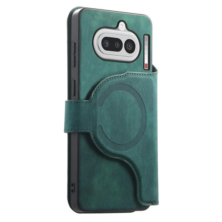 For Nothing Phone 4a CaseNeo MagSafe RFID Anti-theft Retro Leather Phone Case(Green) - Image 3
