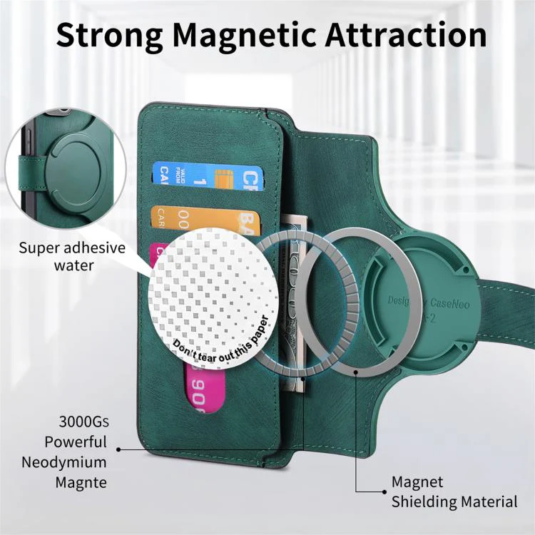For Nothing Phone 4a CaseNeo MagSafe RFID Anti-theft Retro Leather Phone Case(Green) - Image 6