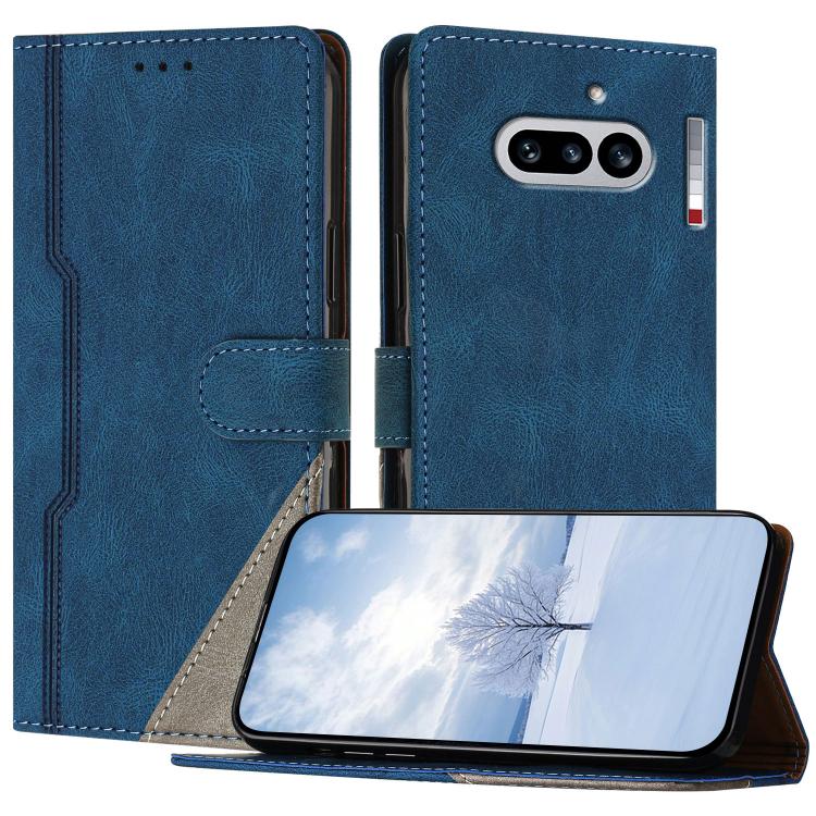 For Nothing Phone 4a Color Matching Buckle Clasp Vegan Leather Phone Case(Blue)