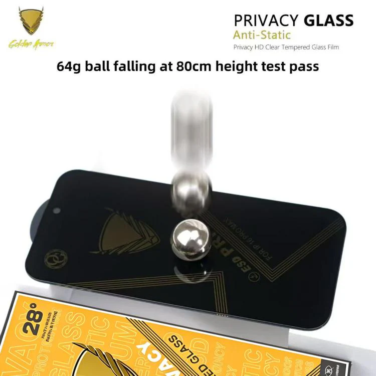 For Nothing Phone 4a Pro 10pcs OG Golden Armor Anti-Static High-Aluminium Screen-Printed Privacy Tempered Glass Film - Image 4