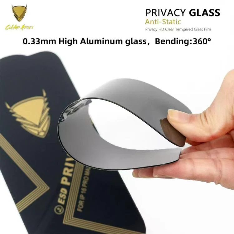 For Nothing Phone 4a Pro 10pcs OG Golden Armor Anti-Static High-Aluminium Screen-Printed Privacy Tempered Glass Film - Image 6
