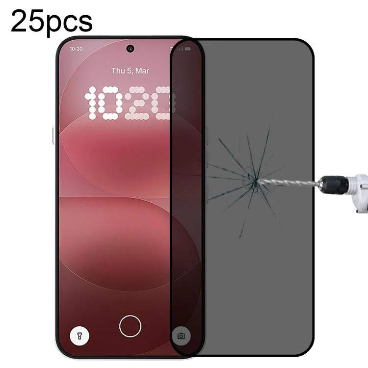 For Nothing Phone 4a Pro 25pcs Full Cover Anti-peeping Tempered Glass Film, Support Fingerprint Unlocking