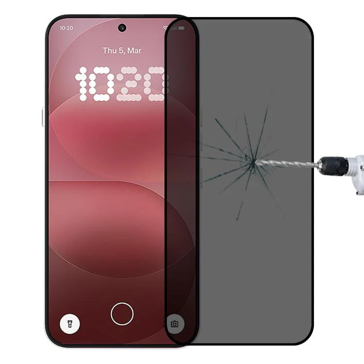 For Nothing Phone 4a Pro Full Cover Anti-peeping Tempered Glass Film, Support Fingerprint Unlocking