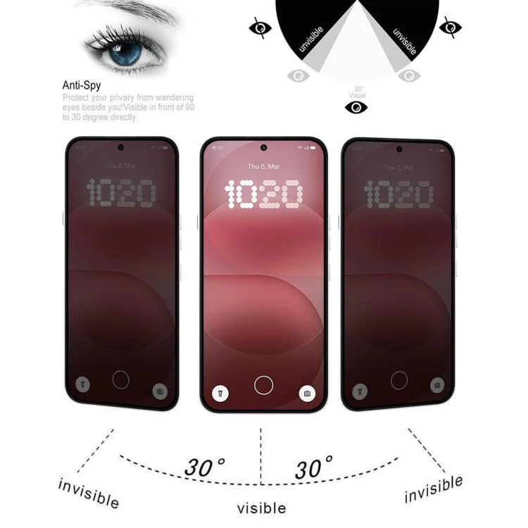 For Nothing Phone 4a Pro Full Cover Anti-peeping Tempered Glass Film, Support Fingerprint Unlocking - Image 5