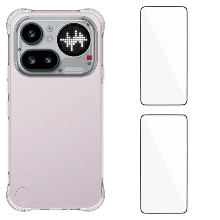 For Nothing Phone 4a Pro WANLONFENG Transparent Four-Corner Shockproof TPU Phone Case with 2pcs Screen Films(Transparent)