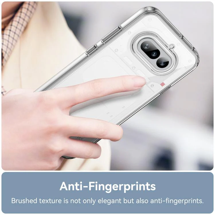 For Nothing Phone 4a WANLONFENG Electroplated Buttons TPU Acrylic Phone Case with Screen Protector(Transparent) - Image 5