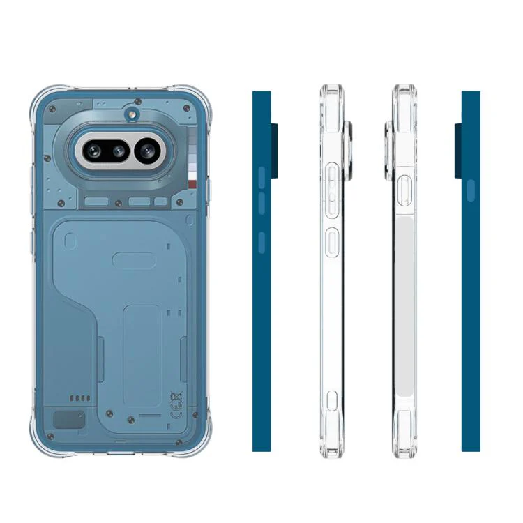 For Nothing Phone 4a WANLONFENG Transparent Four-Corner Shockproof TPU Phone Case with 2pcs Screen Films(Transparent) - Image 3