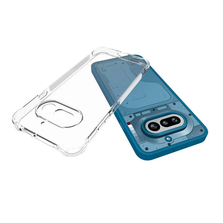 For Nothing Phone 4a WANLONFENG Transparent Four-Corner Shockproof TPU Phone Case with 2pcs Screen Films(Transparent) - Image 4