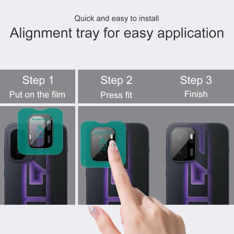 For OnePlus Ace 6 Ultra IMAK Black Version HD Glass Rear Camera Lens Film, Self-positioning Version - Image 5