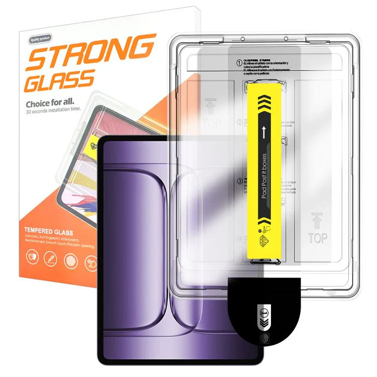For OnePlus Pad 3 Global Easy Install Box Dust-Free HD Curved Edge Anti-Fingerprint Tempered Glass Tablet Film