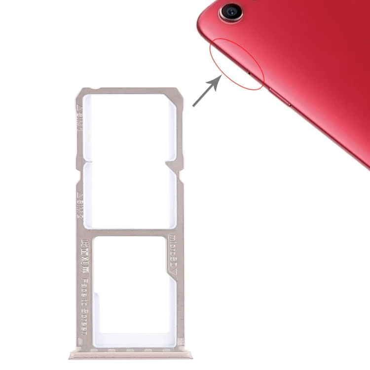 For OPPO A1 2 x SIM Card Tray + Micro SD Card Tray (Rose Gold) - Image 5