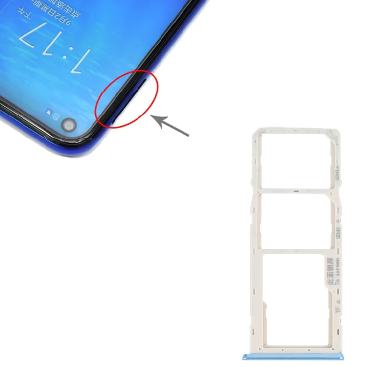 For OPPO A16K SIM Card Tray + SIM Card Tray + Micro SD Card Tray (Blue) - Image 4