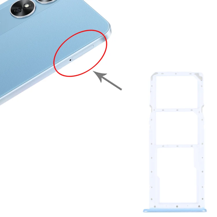 For OPPO A17 SIM Card Tray + SIM Card Tray + Micro SD Card Tray (Blue) - Image 4