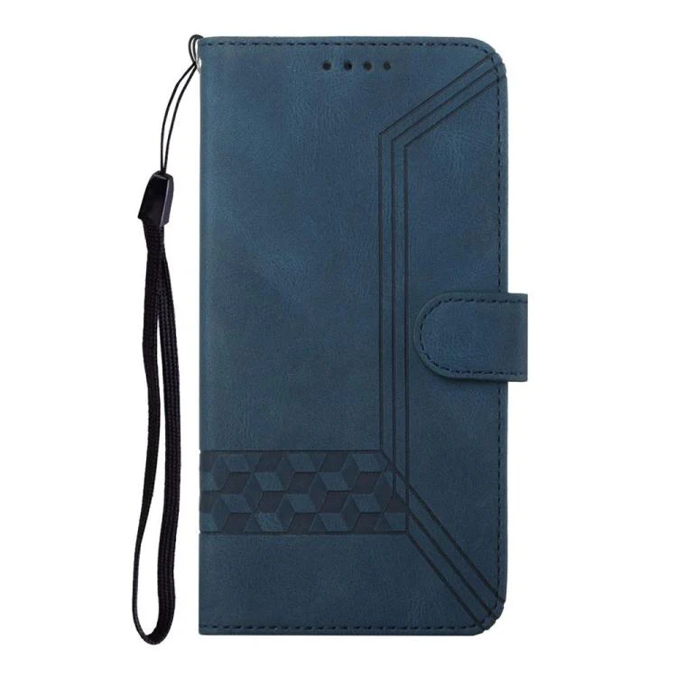 For OPPO A6x / A6c Global / A6 Pro India Cubic Skin Feel Flip Leather Phone Case(Blue) - Image 2