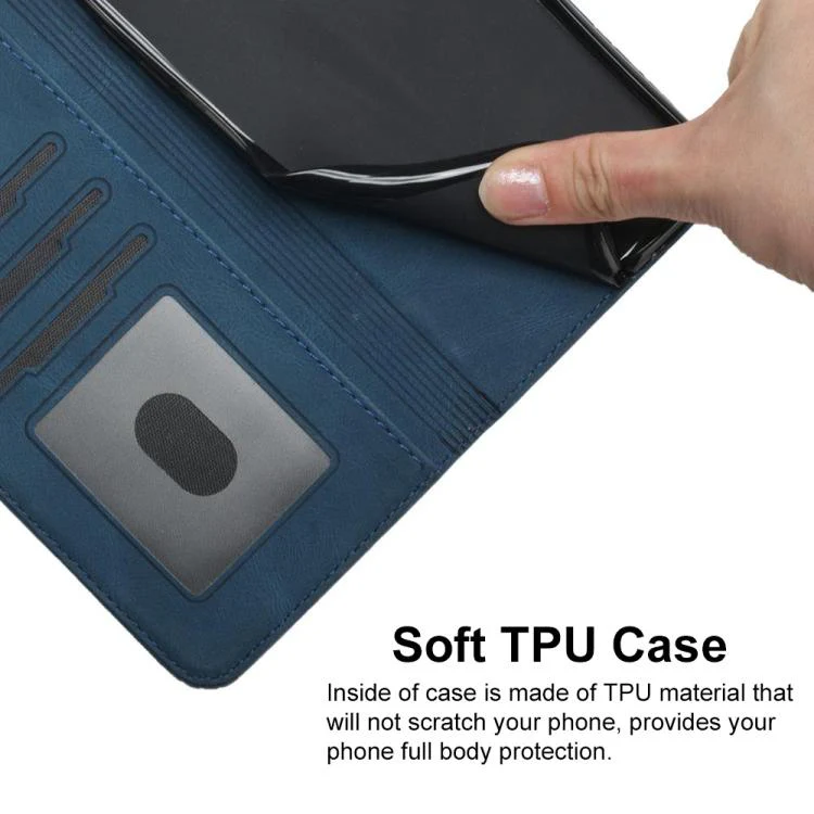 For OPPO A6x / A6c Global / A6 Pro India Cubic Skin Feel Flip Leather Phone Case(Blue) - Image 5