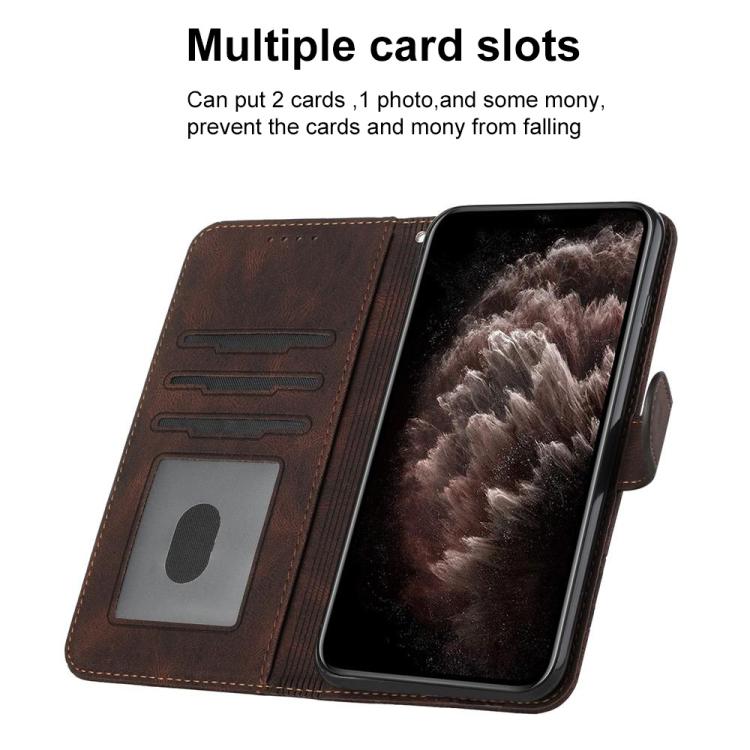 For OPPO A6x / A6c Global / A6 Pro India Cubic Skin Feel Flip Leather Phone Case(Brown) - Image 3