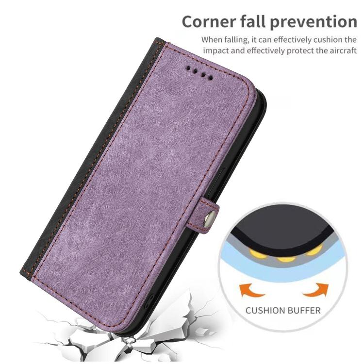 For OPPO A6x / A6c Global / A6 Pro India Side Buckle Double Fold Hand Strap Leather Phone Case(Purple) - Image 6
