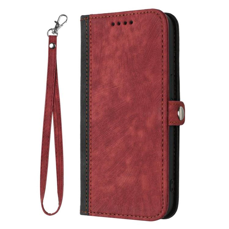 For OPPO A6x / A6c Global / A6 Pro India Side Buckle Double Fold Hand Strap Leather Phone Case(Red) - Image 2