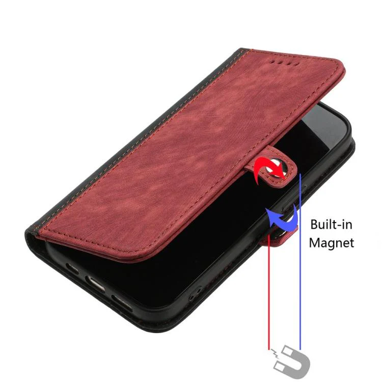 For OPPO A6x / A6c Global / A6 Pro India Side Buckle Double Fold Hand Strap Leather Phone Case(Red) - Image 4