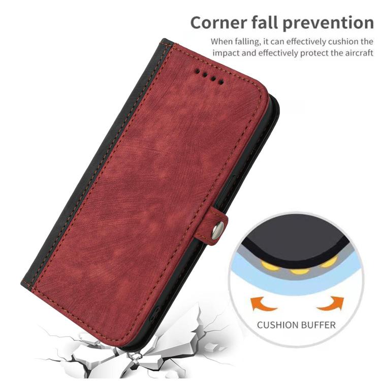 For OPPO A6x / A6c Global / A6 Pro India Side Buckle Double Fold Hand Strap Leather Phone Case(Red) - Image 6