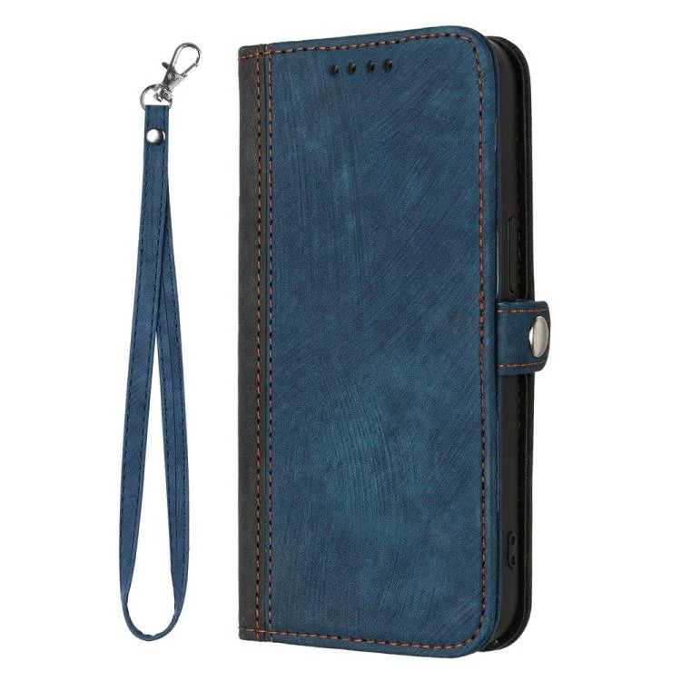 For OPPO A6x / A6c Global / A6 Pro India Side Buckle Double Fold Hand Strap Leather Phone Case(Royal) - Image 2