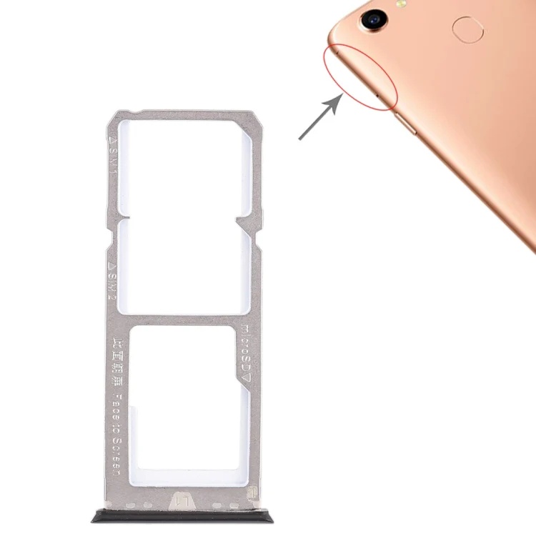 For OPPO A79 2 x SIM Card Tray + Micro SD Card Tray (Black) - Image 5