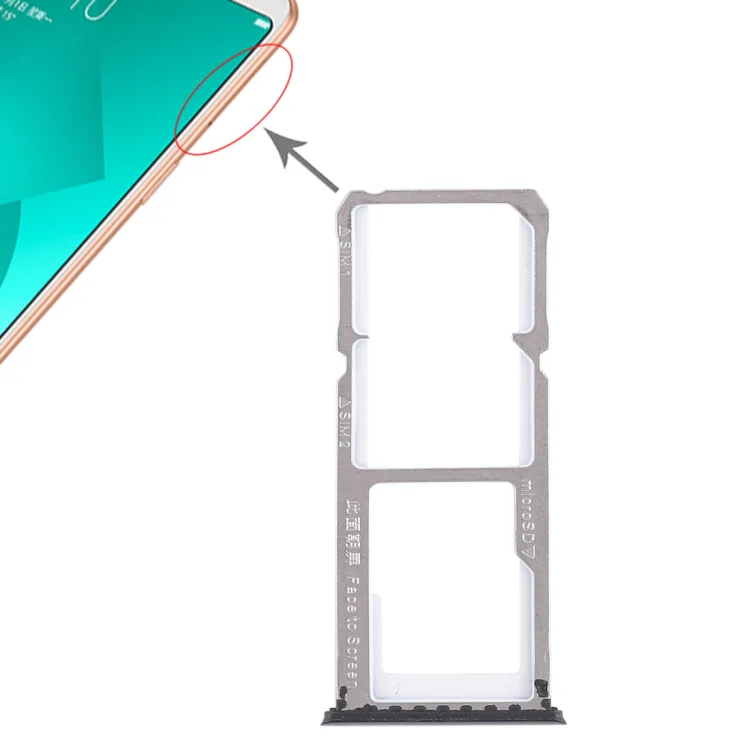 For OPPO A83 2 x SIM Card Tray + Micro SD Card Tray (Black) - Image 5