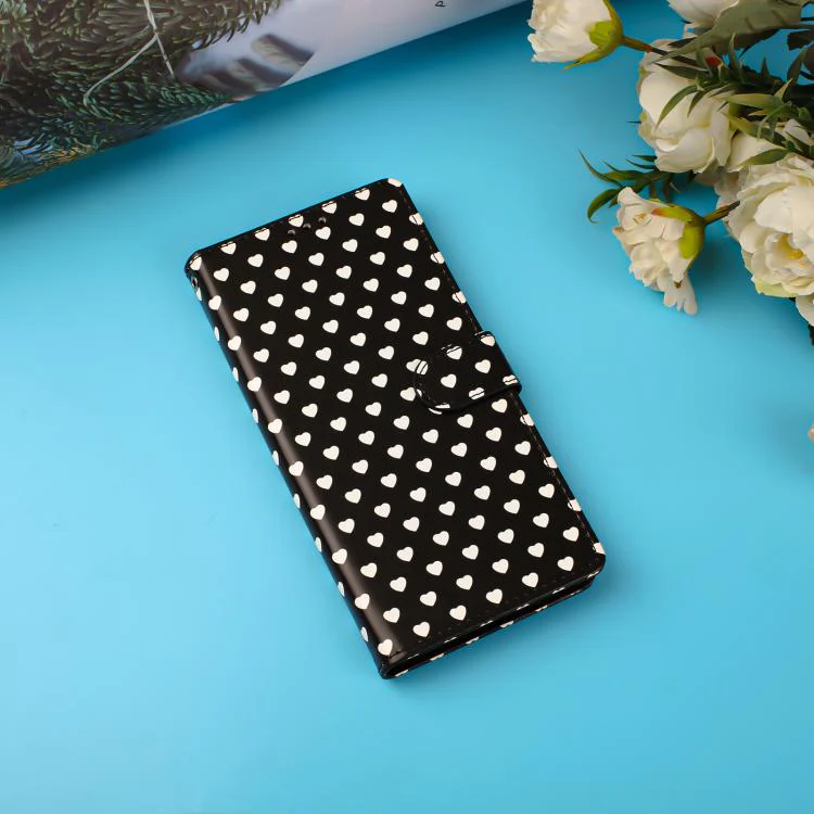For OPPO Find X9 Hearts Pattern Buckle Vegan Leather Phone Case with Strap(Black Hearts) - Image 9