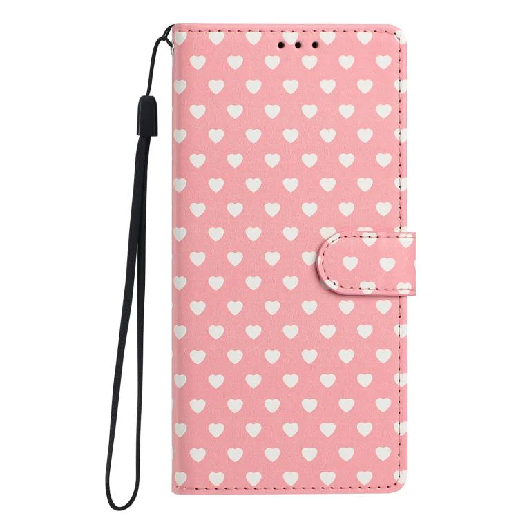 For OPPO Find X9 Hearts Pattern Buckle Vegan Leather Phone Case with Strap(Pink Hearts) - Image 2
