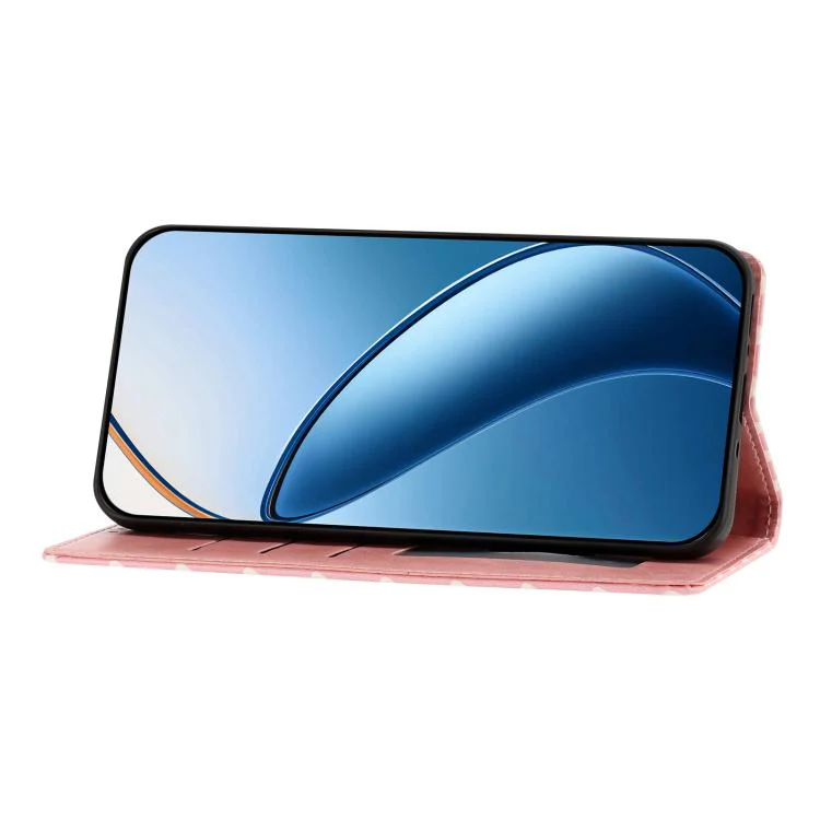 For OPPO Find X9 Hearts Pattern Buckle Vegan Leather Phone Case with Strap(Pink Hearts) - Image 5