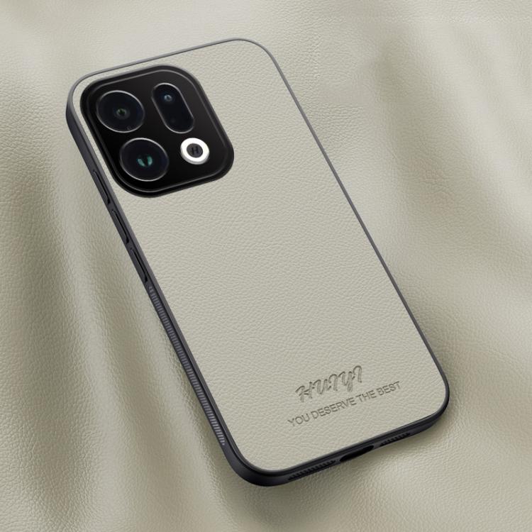 For OPPO Find X9 HUIYI Leather Magnetic Phone Case(White)