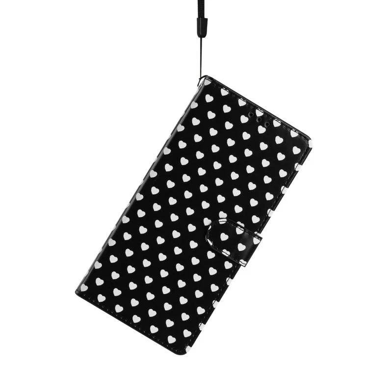 For OPPO Find X9 Pro Hearts Pattern Buckle Vegan Leather Phone Case with Strap(Black Hearts) - Image 6