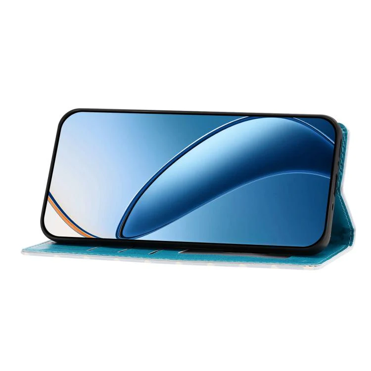 For OPPO Find X9 Pro Hearts Pattern Buckle Vegan Leather Phone Case with Strap(Blue Hearts) - Image 5