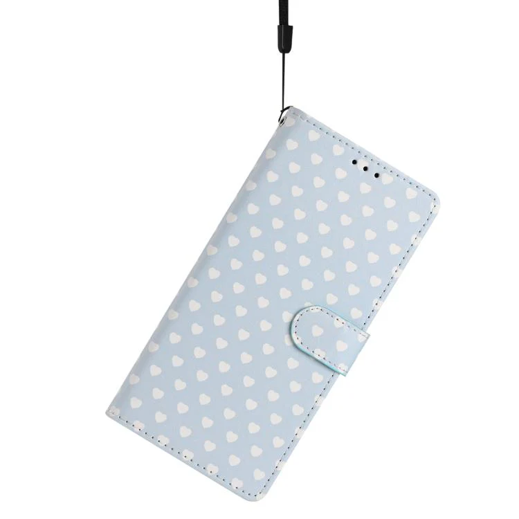For OPPO Find X9 Pro Hearts Pattern Buckle Vegan Leather Phone Case with Strap(Blue Hearts) - Image 6