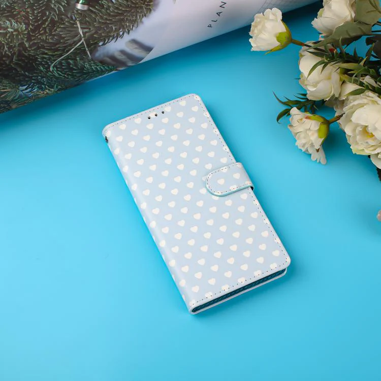 For OPPO Find X9 Pro Hearts Pattern Buckle Vegan Leather Phone Case with Strap(Blue Hearts) - Image 9