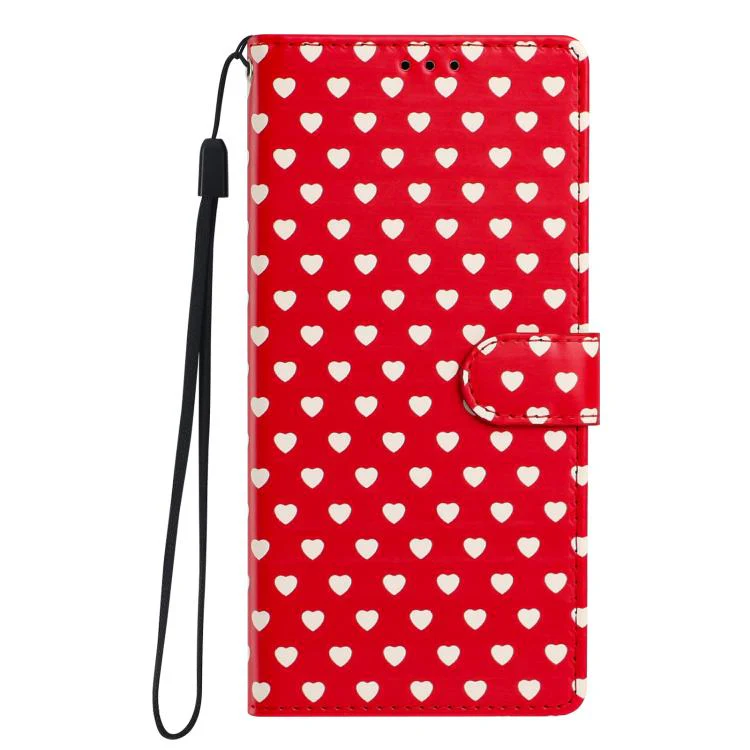 For OPPO Find X9 Pro Hearts Pattern Buckle Vegan Leather Phone Case with Strap(Red Hearts) - Image 2