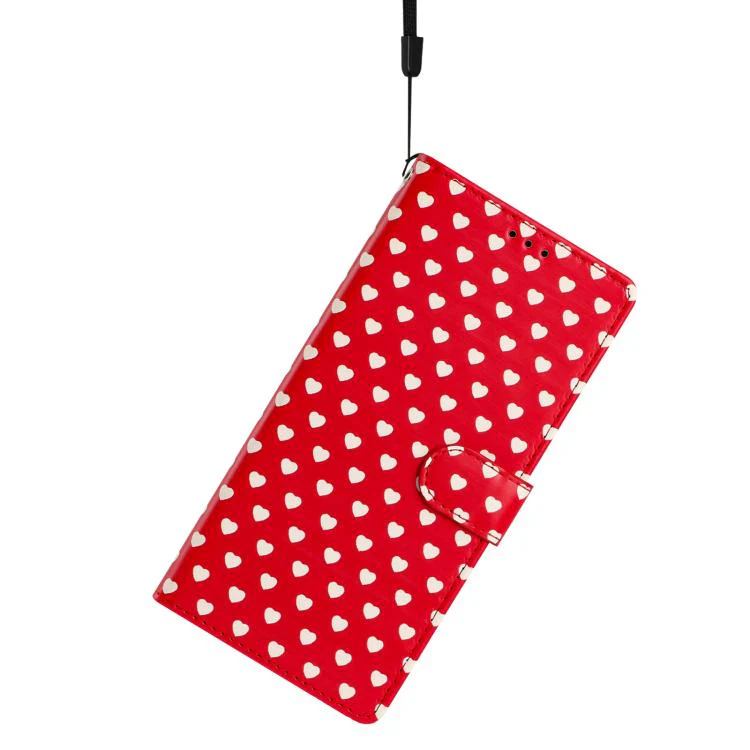For OPPO Find X9 Pro Hearts Pattern Buckle Vegan Leather Phone Case with Strap(Red Hearts) - Image 6