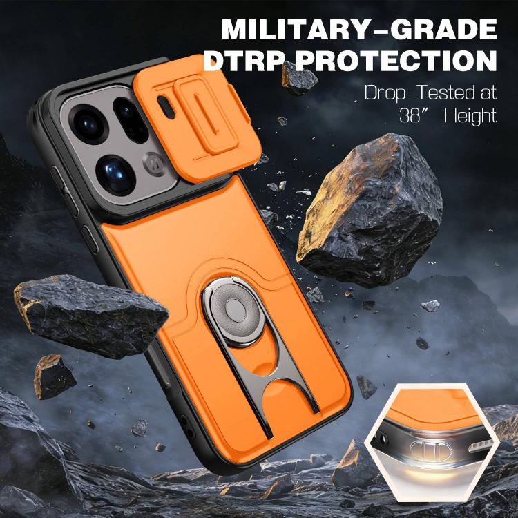 For OPPO Find X9 Pro Sliding Camera Cover 2 in 1 Rotating Holder Air Bag Shockproof Phone Case(Purple) - Image 3